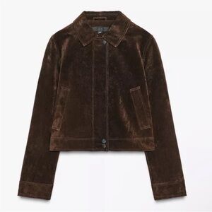 Zara 100% Real Leather Suede Jacket With Defect